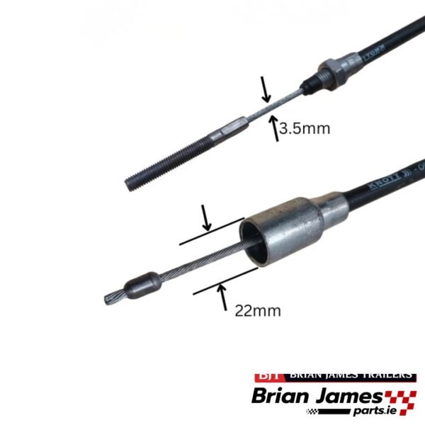 KNOTT Trailer Brake Cable Type 3/M8 Thread – 1830mm